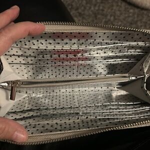 Silver large zipper wallet with plenty of room